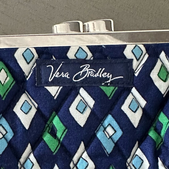 Vera Bradley Mosiac Kiss Lock Coin Purse NWT Blue - Picture 3 of 7